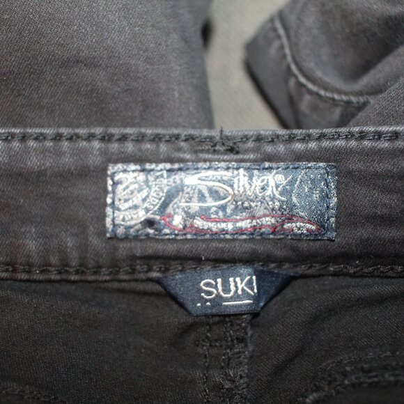 Silver Suki Mid Super Skinny Jeans Fluid Denim Black 30/31 - Picture 11 of 11